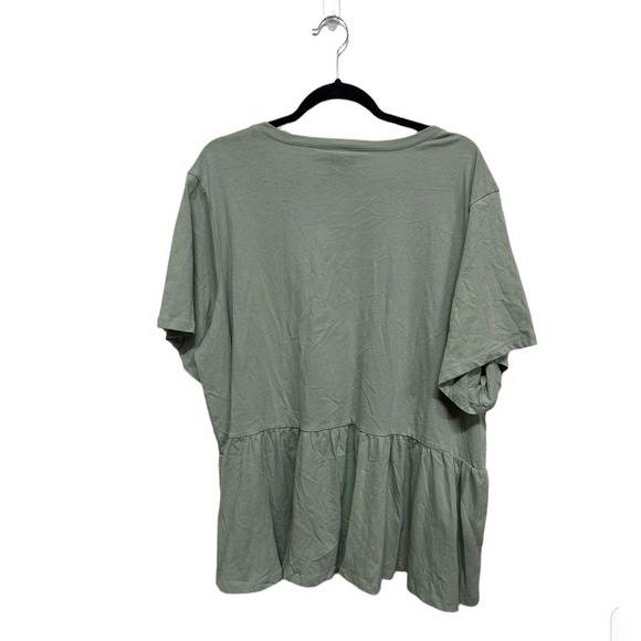 Bobeau Peplum Top Green Size 3XL NWT Plus Size Shirt - Picture 2 of 4